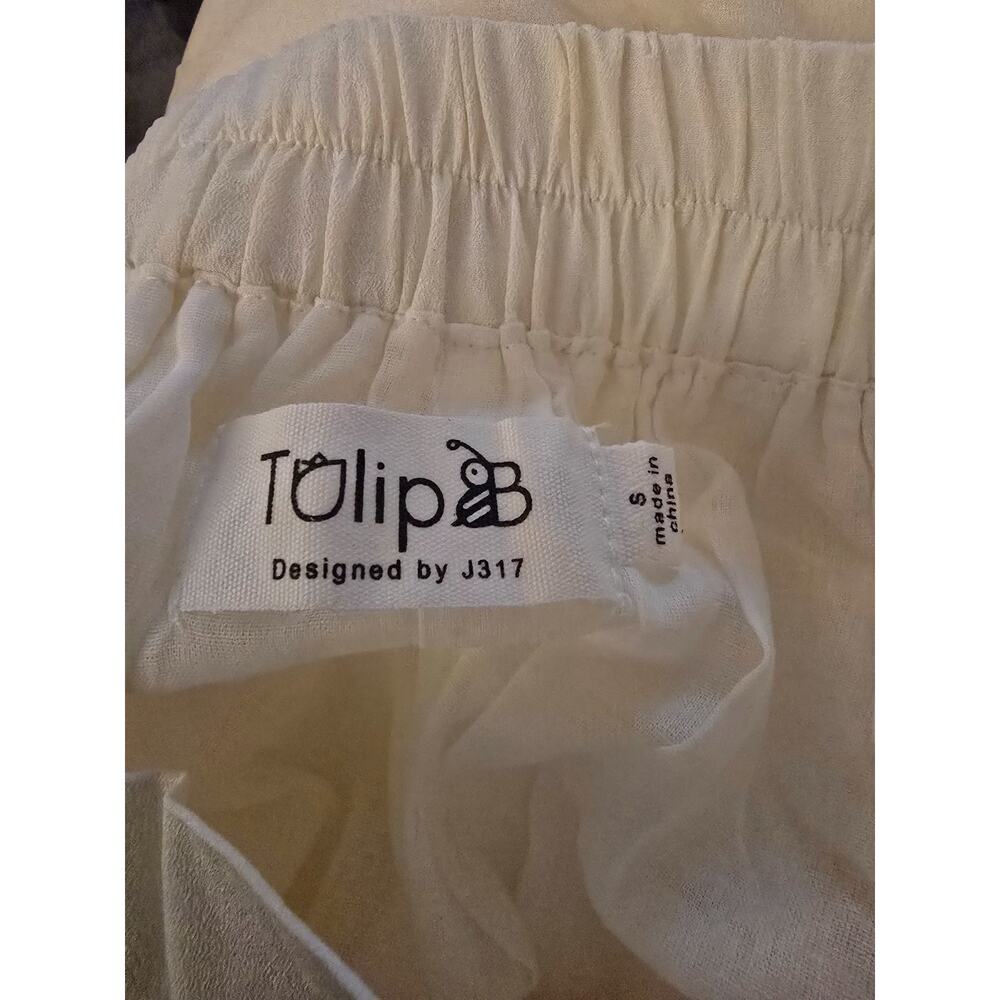 Tulip B Ivory Bicycle Embroidered Midi Skirt Size S NWT Pockets Lined - Picture 6 of 8